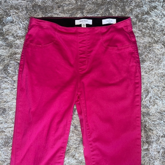 Ellen Tracy Hot Pink Denim the Pull On Legging / Skinny Pants - Picture 3 of 6